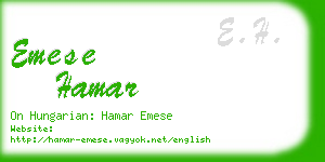 emese hamar business card